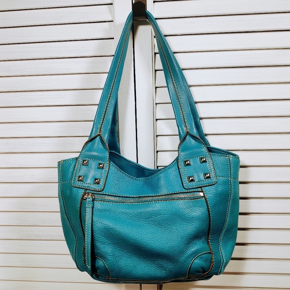 St. John's Bay Handbags - * ST JOHN'S BAY TURQUOISE COWHIDE LEATHER HOBO PURSE/HANDBAG 3/$20 BUNDLE